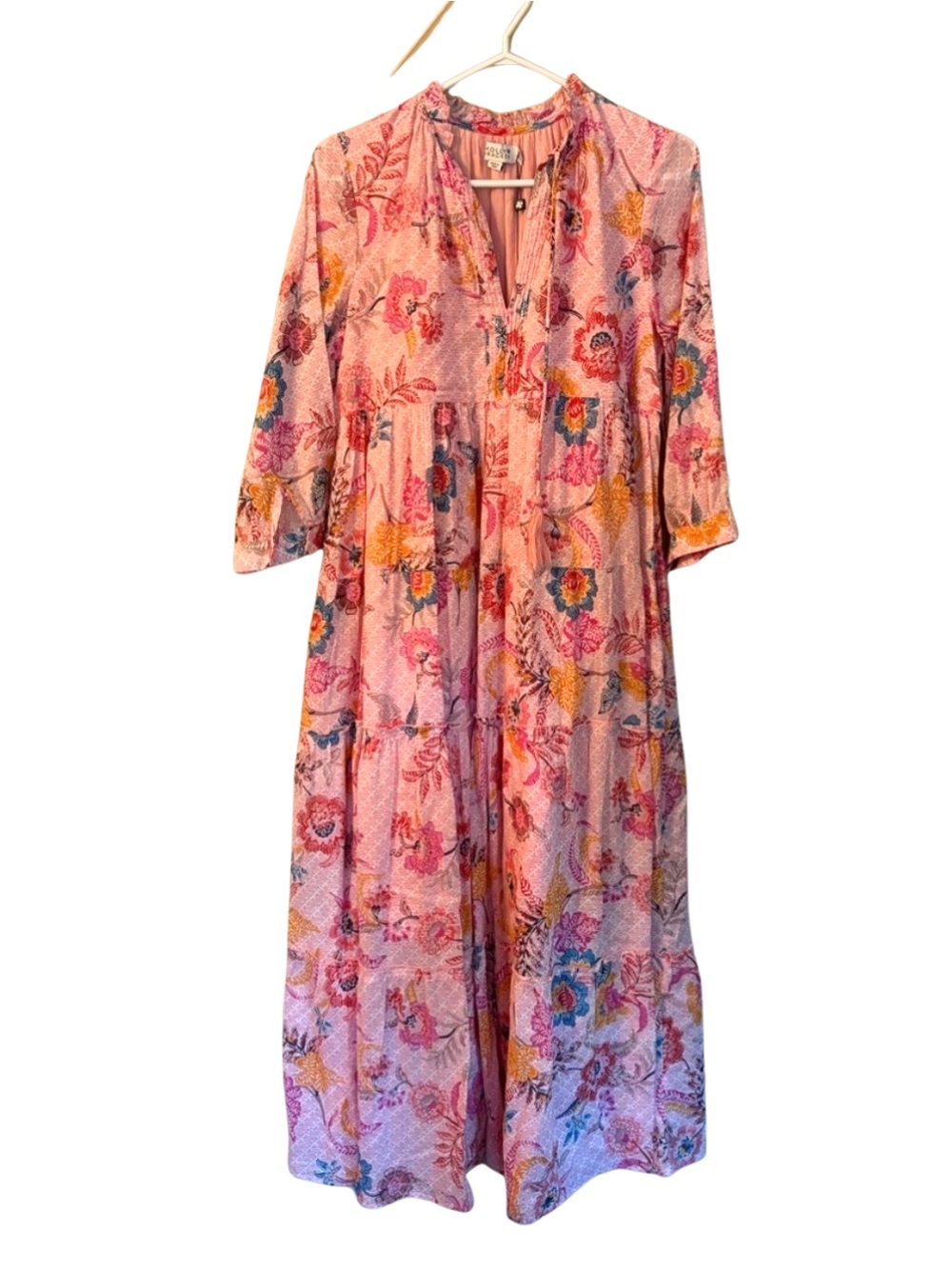 Molly Bracken Pink Alba Floral Tiered Maxi Dress